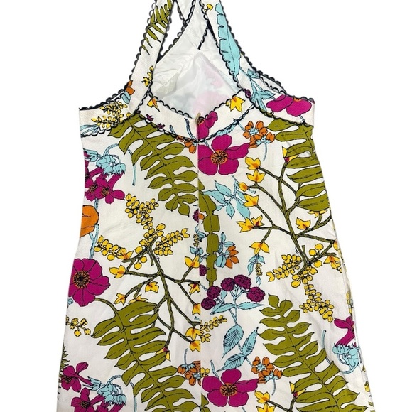 Trina Turk Aptos Halter Neck Floral Print Shift Dress White Multicolor Size 10 - Picture 9 of 10